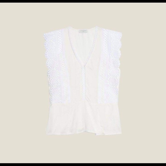 Sandro Cotton and Satin Top - Picture 4 of 5